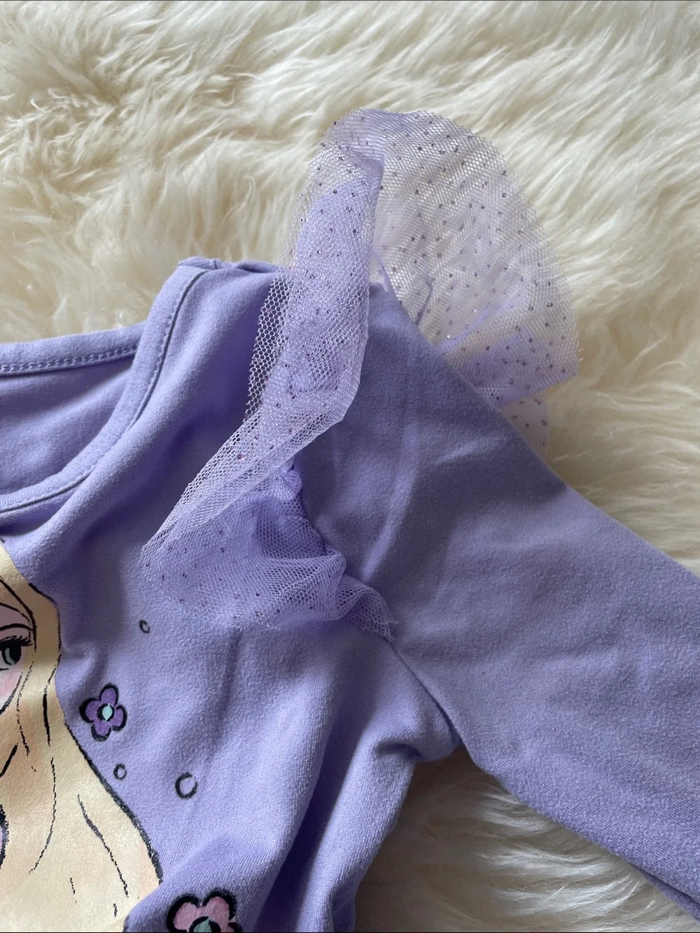 Disney Purple Tulle Princess Dress with Floral Skirt
